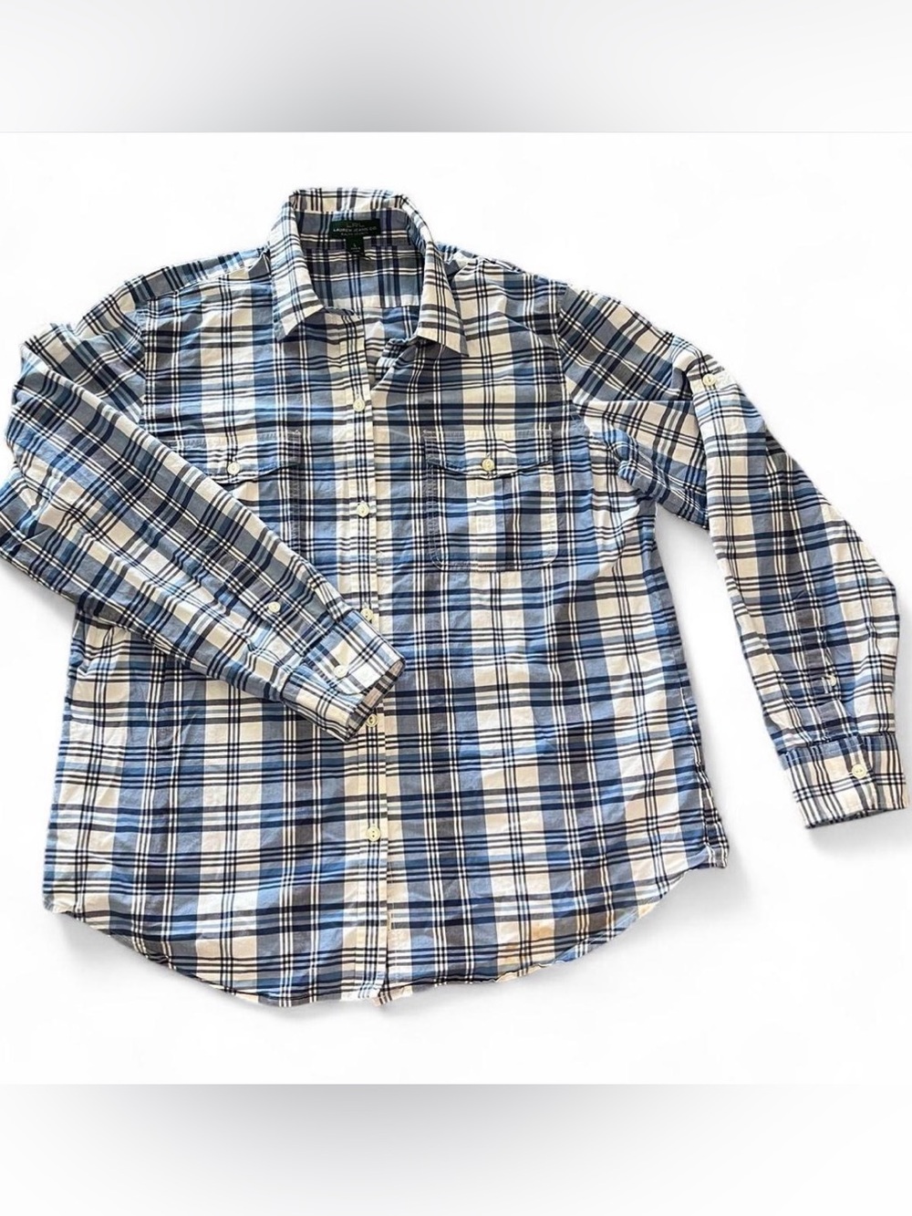 Lauren Jeans Co by Ralph Lauren plaid long sleeve button up shirt Large